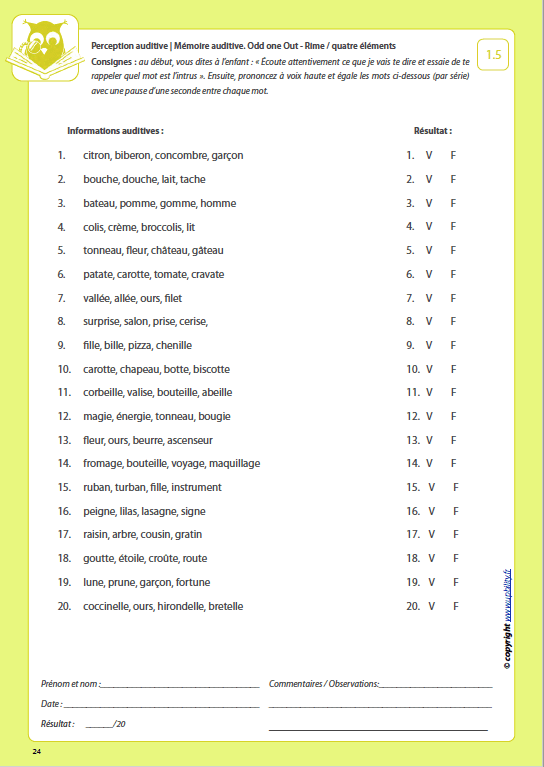 Développement de la perception auditive | LA MÉMOIRE AUDITIVE - Image 3