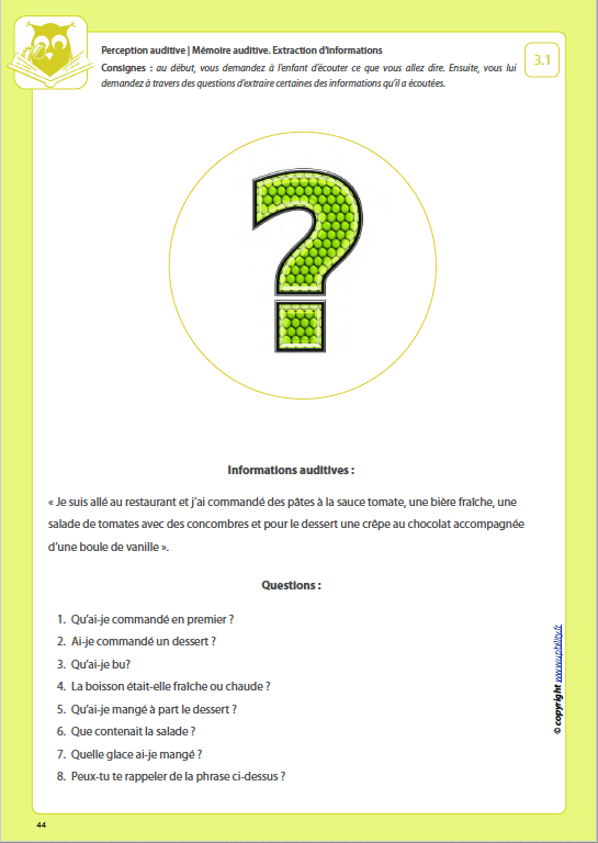 Développement de la perception auditive | LA MÉMOIRE AUDITIVE - Image 5