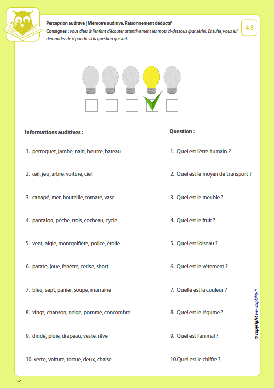 Développement de la perception auditive | LA MÉMOIRE AUDITIVE - Image 6