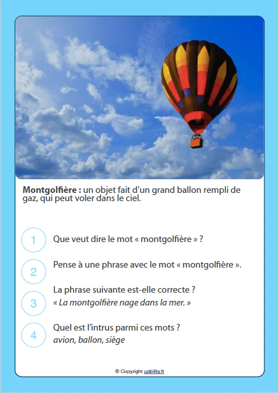 FICHES ILLUSTRÉES | Développement du vocabulaire (6-8 ans) - Image 3