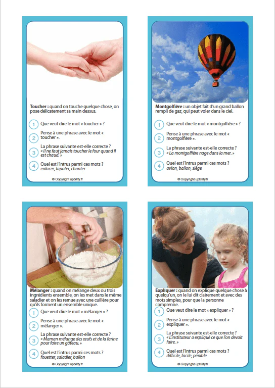 FICHES ILLUSTRÉES | Développement du vocabulaire (6-8 ans) - Image 7