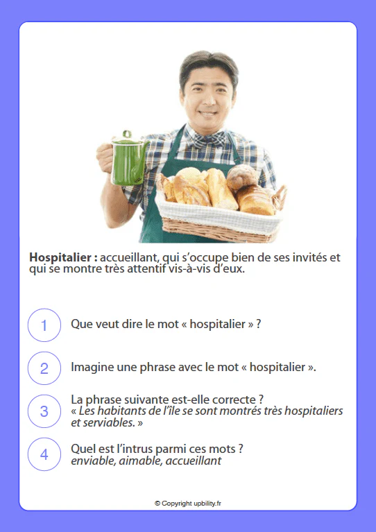 FICHES ILLUSTRÉES | Développement du vocabulaire (10-12 ans) - Image 5