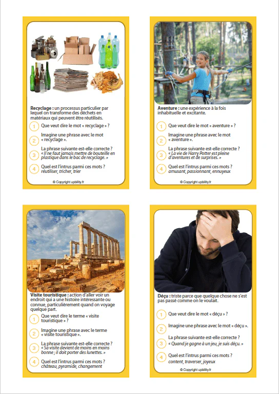 FICHES ILLUSTRÉES | Développement du vocabulaire (8-10 ans) - Image 6