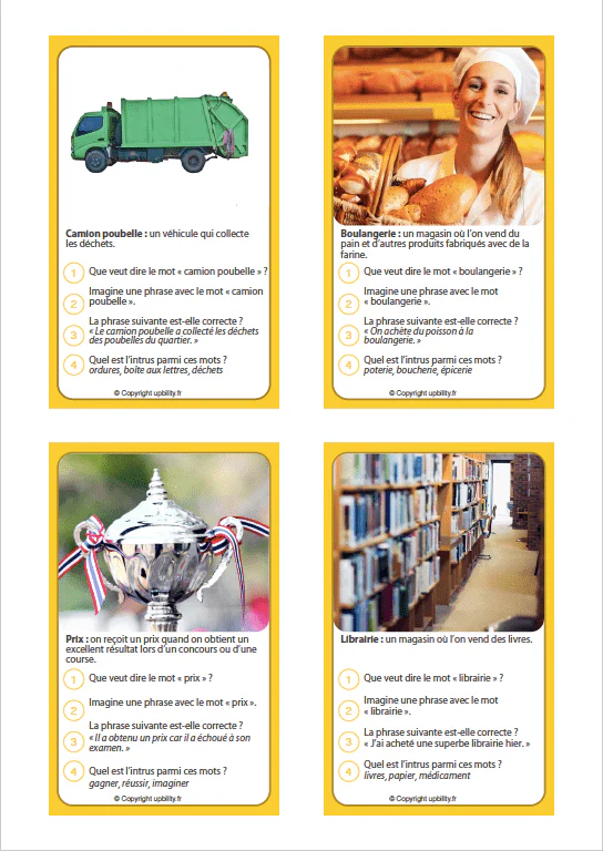 FICHES ILLUSTRÉES | Développement du vocabulaire (8-10 ans) - Image 8