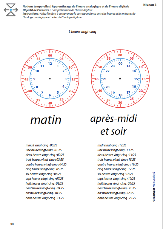 L’ORIENTATION TEMPORELLE | Apprentissage de l’heure analogique et de l’heure digitale - Image 5