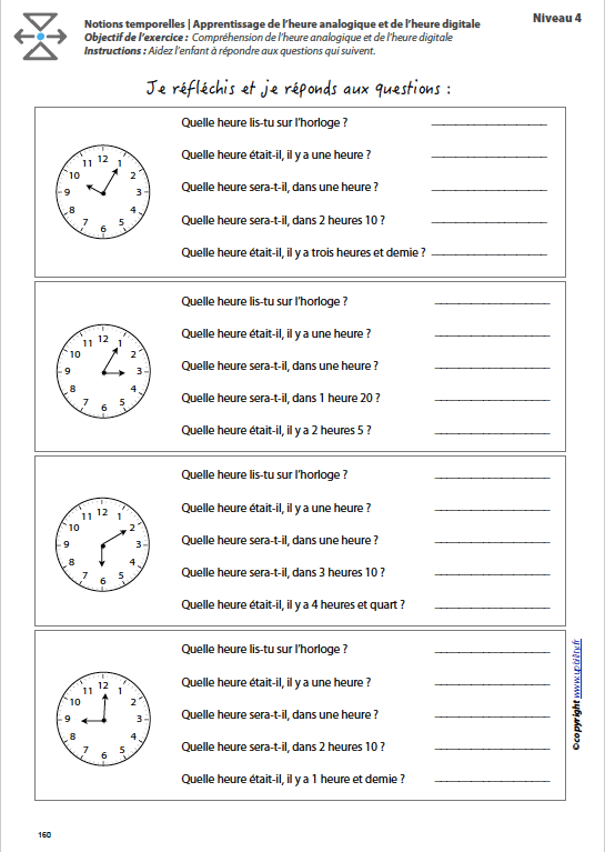 L’ORIENTATION TEMPORELLE | Apprentissage de l’heure analogique et de l’heure digitale - Image 7