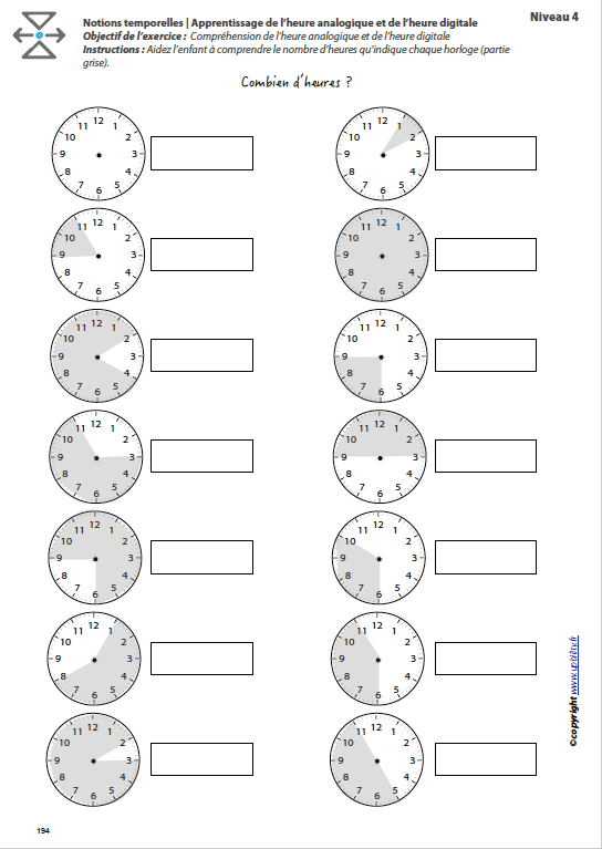 L’ORIENTATION TEMPORELLE | Apprentissage de l’heure analogique et de l’heure digitale - Image 8