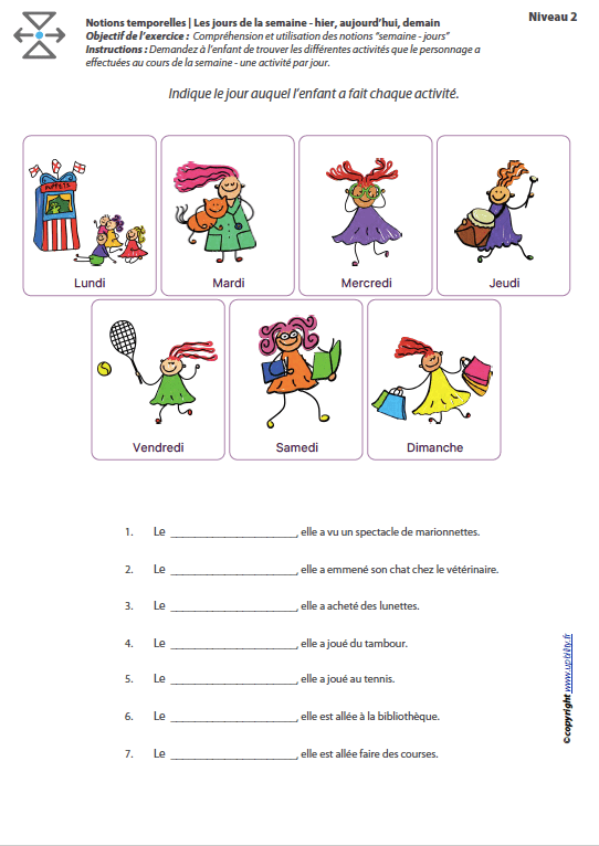 L’ORIENTATION TEMPORELLE | Les jours de la semaine – hier, aujourd’hui, demain - Image 3