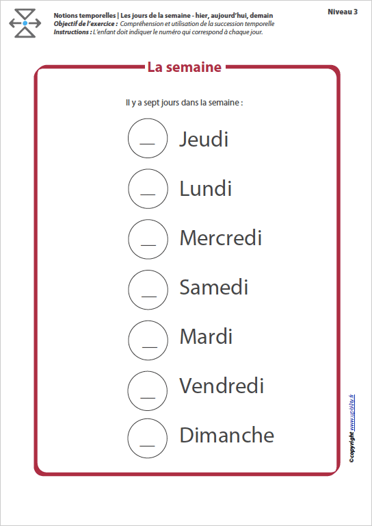 L’ORIENTATION TEMPORELLE | Les jours de la semaine – hier, aujourd’hui, demain - Image 4