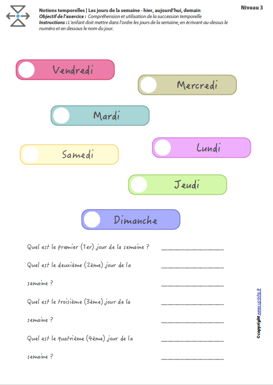 L’ORIENTATION TEMPORELLE | Les jours de la semaine – hier, aujourd’hui, demain - Image 6