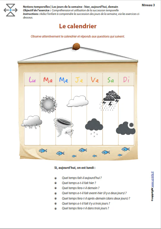 L’ORIENTATION TEMPORELLE | Les jours de la semaine – hier, aujourd’hui, demain - Image 7