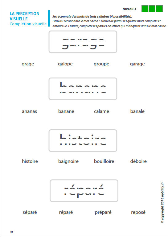 Les capacités de perception visuelle pour les enfants dyslexiques | Partie 1 : La complétion visuelle - Image 7